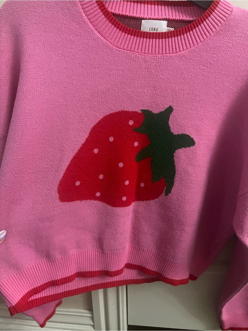 NWOT Luna Ivy Strawberry Sweater - Picture 3 of 6